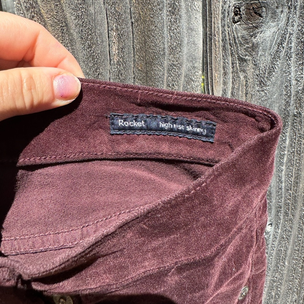 Citizens of Humanity Rocket Burgundy Red Velveteen High Rise Skinny Jean size 29 - Picture 4 of 9